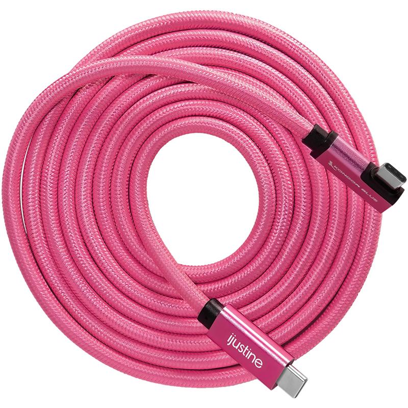Kondor Blue iJustine Pink USB C 3.1 Data and Charging Cable 10Gb/s Data Speed & 100W Power Delivery